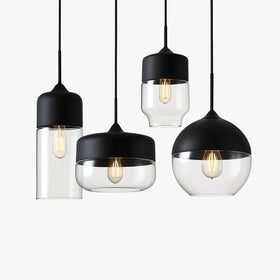 Suspension moderne design en verre et métal Loft