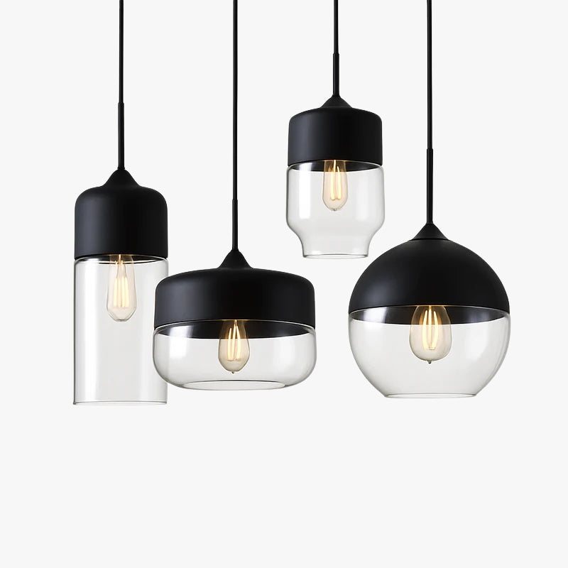 Suspension moderne design en verre et métal Loft