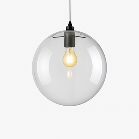 Suspension design boule en verre à LED rose gold ou noire
