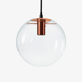 Suspension design boule en verre à LED rose gold ou noire