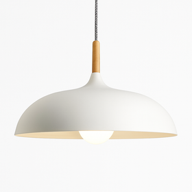 Suspension en aluminium de couleur et tige en bois Wood