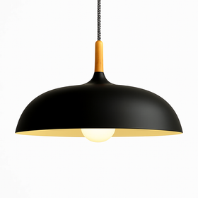 Suspension en aluminium de couleur et tige en bois Wood