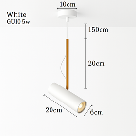 Suspension design spot orientable et tige dorée